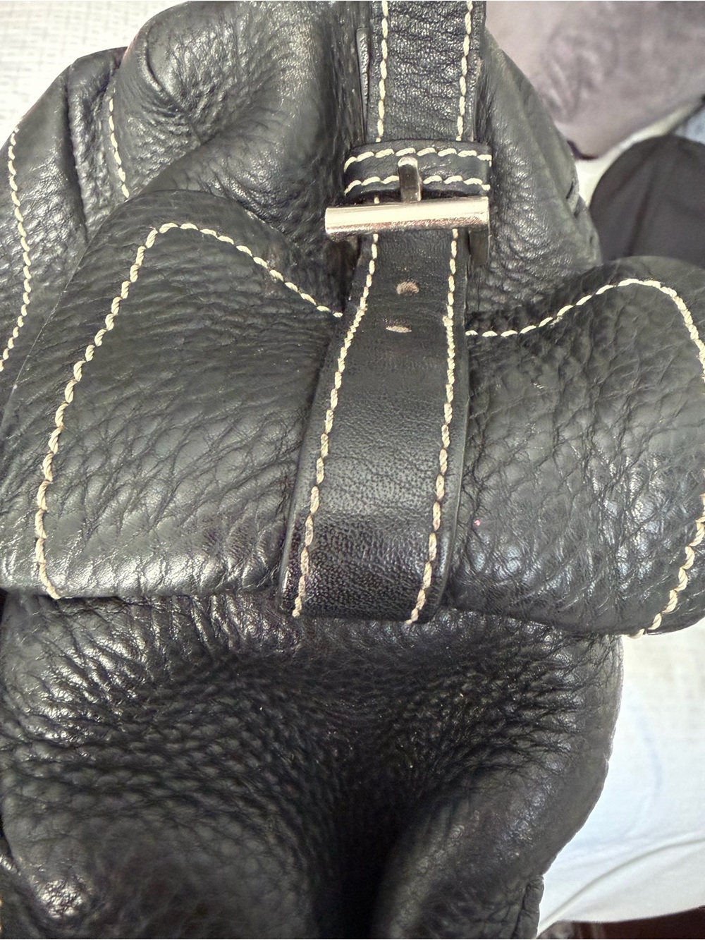 Prada Black Leather Shoulder Bag with Silver Hardware - Picture 9 of 14
